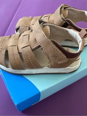 Stride Rite Brown Leather Fisherman Sandals for Kids